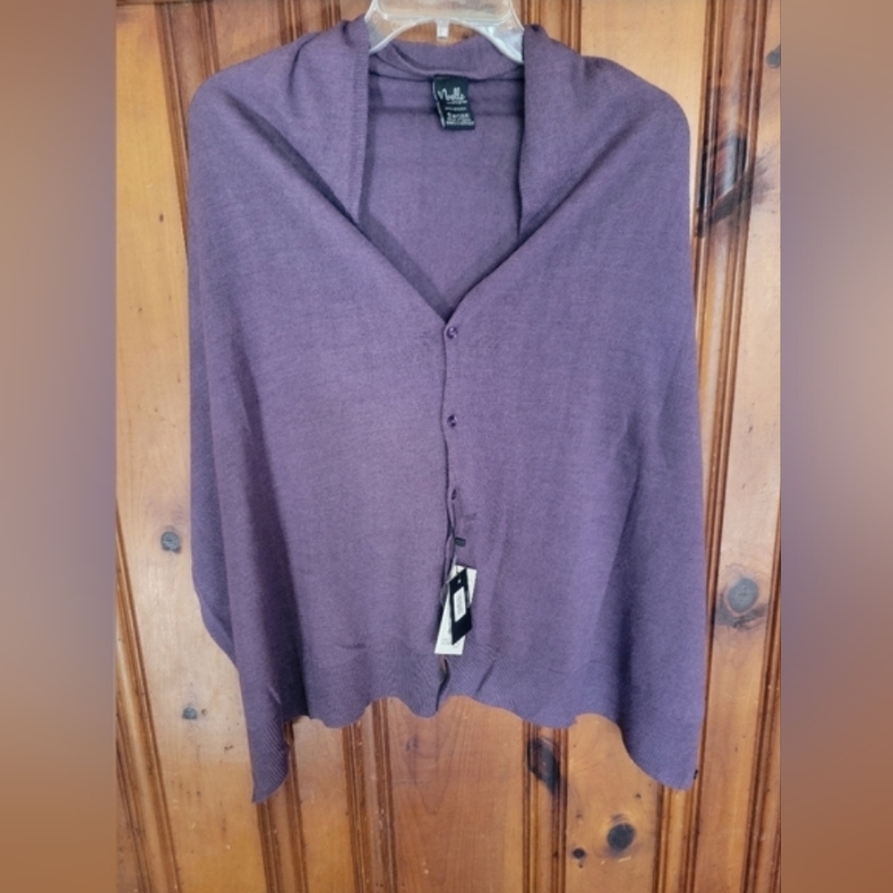 NWT Simply Noelle Bordeaux Button Up Purple Shawl Wrap
